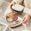 The white transparent compartmented hand-held portable medicine box is easy to open and has a moderate capacity details Picture